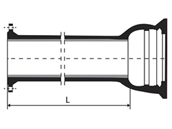 Dibujo técnico Tubo brida bolsa con o sin aba de vedación